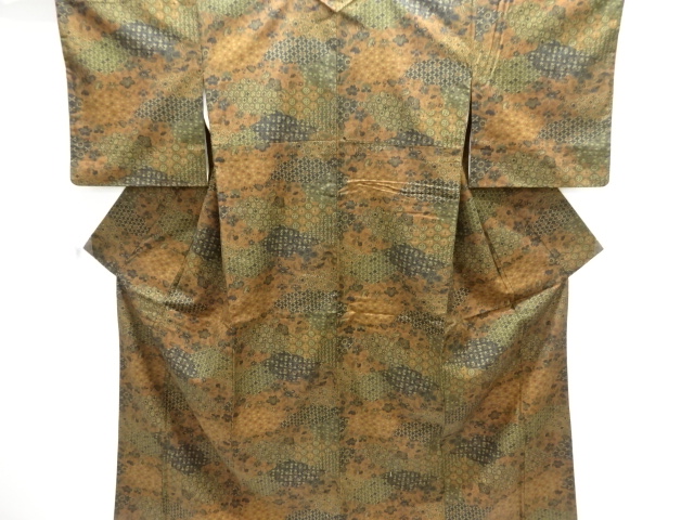 JAPANESE KIMONO / TSUMUGI / YOSEGARA PATTERN